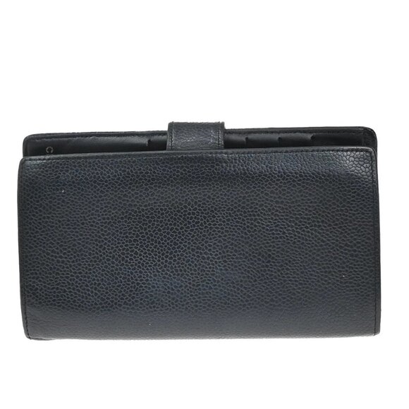 CHANEL CC Logo Bifold Long Wallet Grained Calfskin Leather Black GHW 34RF400 - Picture 3 of 15